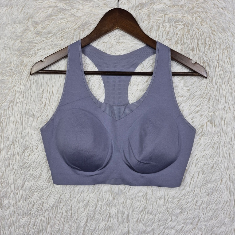 Soma Bliss Performance Racerback Bra Purple XL Seamless Mesh Sports Bra